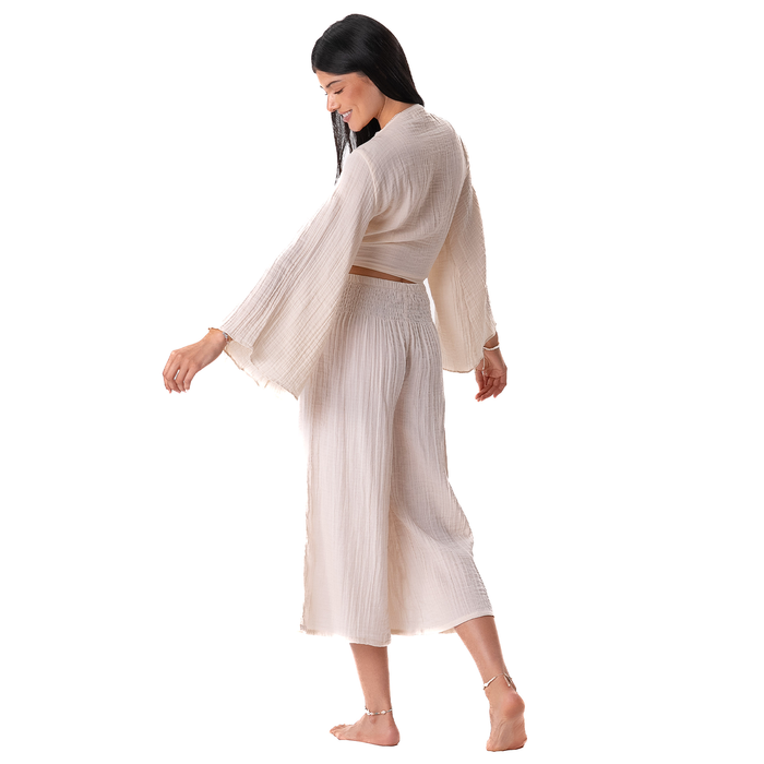 Cream Lagoon Cropped Pants, back