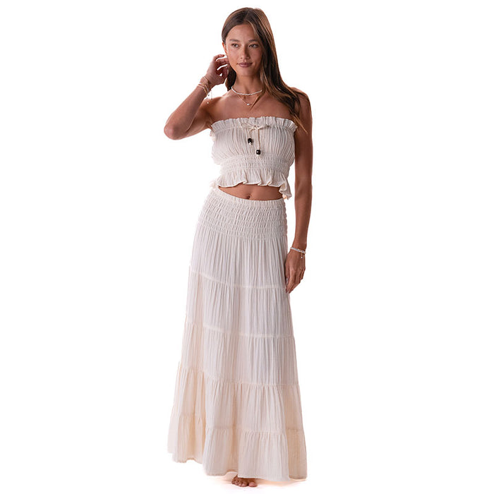 Cream Sundrift Maxi Skirt, front