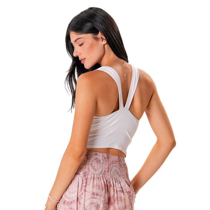 Cream Vinyasa Tank, back