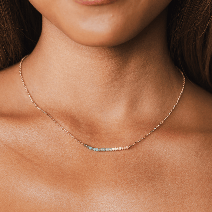 "Create Your Own Sunshine" Goddess Necklace, worn at the neck