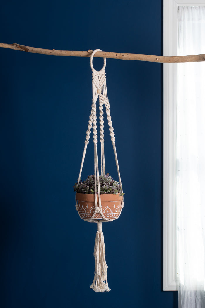 Crochet plant hanger in twist