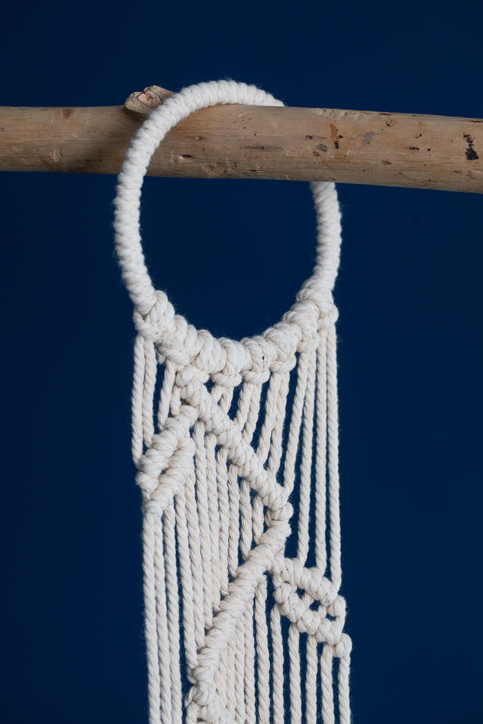 Crochet plant hanger in zig zag