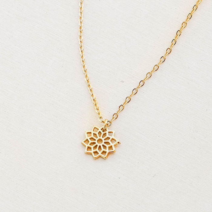 Crown Chakra Necklace, gold chain flat lay