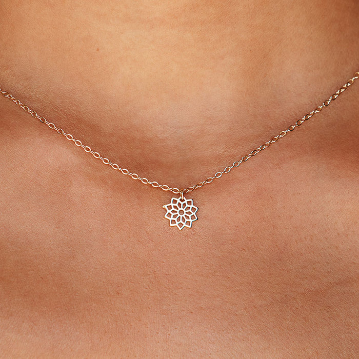 Crown Chakra Necklace, gold pendant on neck