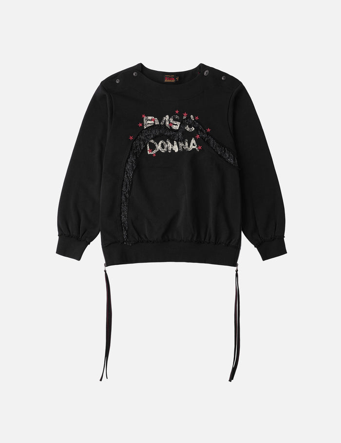 Daicock Appliqued Boat Neck Sweatshirt