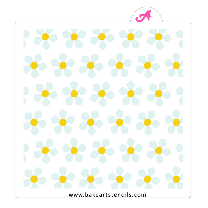 Daisy Flower Pattern Stencil Set bakeartstencil