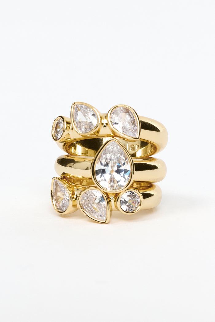 ACLER ONLINE AU DAMON TRIPLE STACK RING AJ2510025R-GOLD-GOL-OS