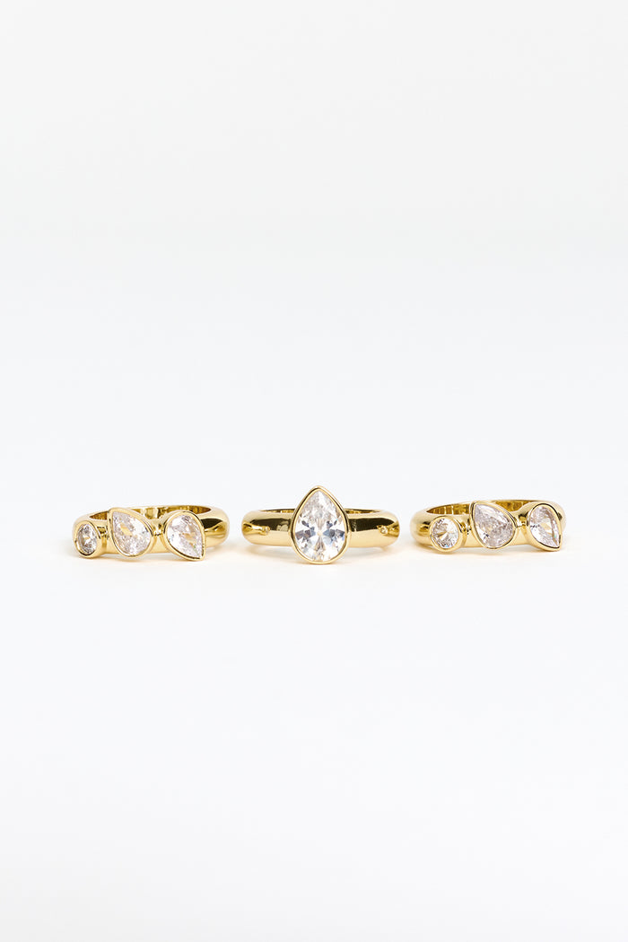 ACLER ONLINE AU DAMON TRIPLE STACK RING AJ2510025R-GOLD-GOL-OS