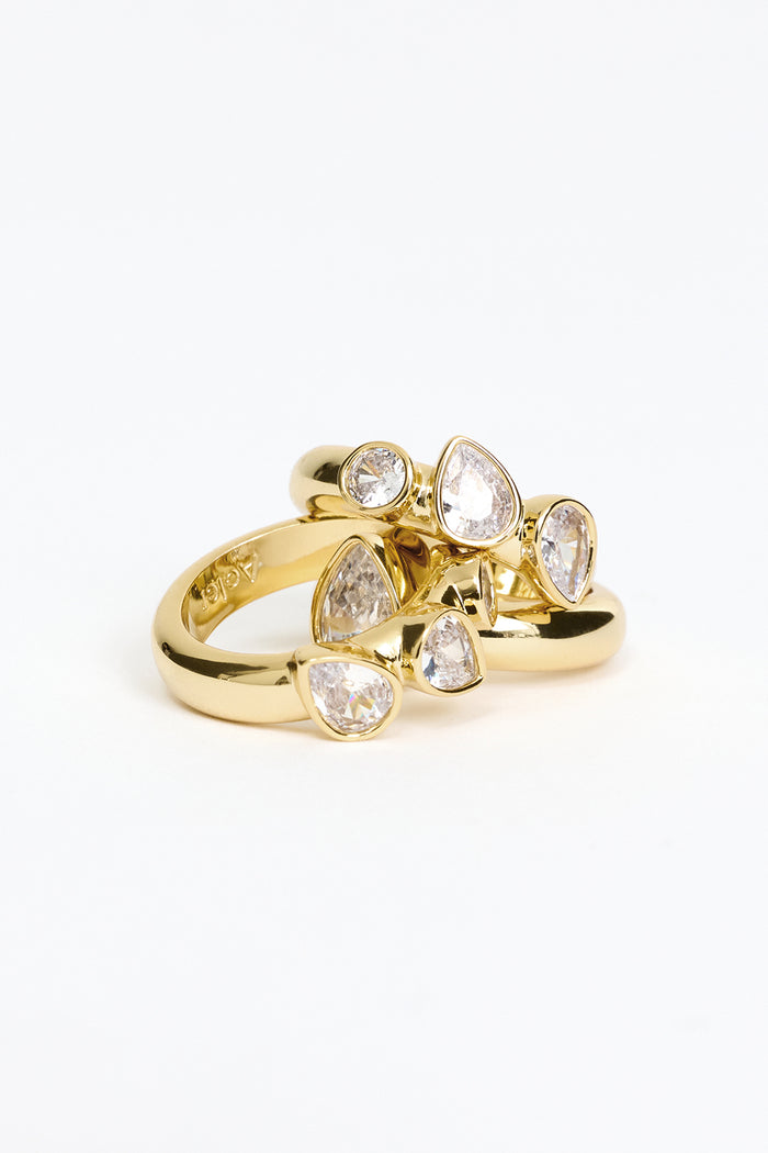 ACLER ONLINE AU DAMON TRIPLE STACK RING AJ2510025R-GOLD-GOL-OS