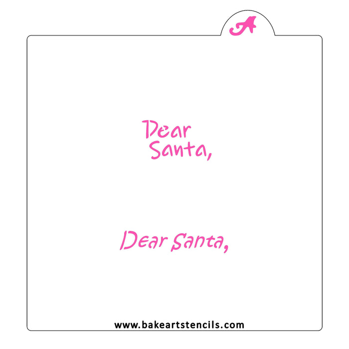 Dear Santa Cookie Stencil, a sweet design for decorating Christmas Cookies.
