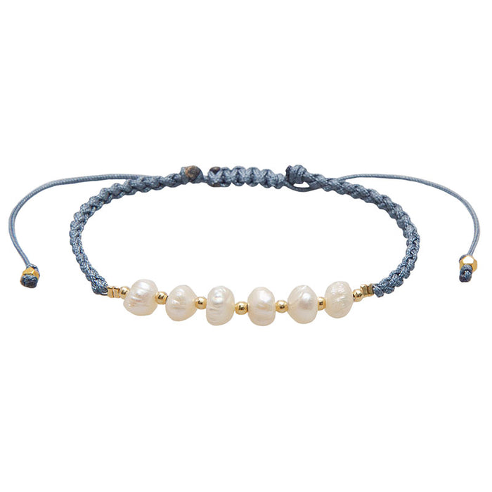 Deep Sea Mermaids Pearl Bracelet, flat lay pearls