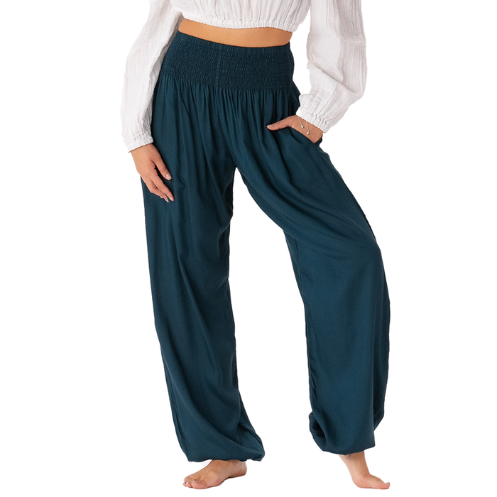 Deep Teal Harem Pants, front