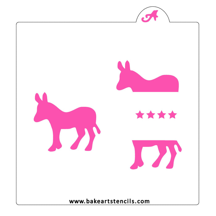 Democratic Donkey Stencil Set bakeartstencil