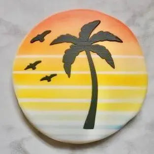 Descending Lines Cookie Stencil bakeartstencil