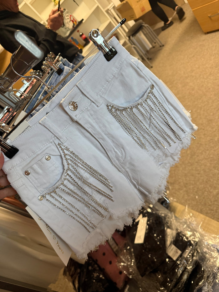 Diamond Pocket Denim Shorts