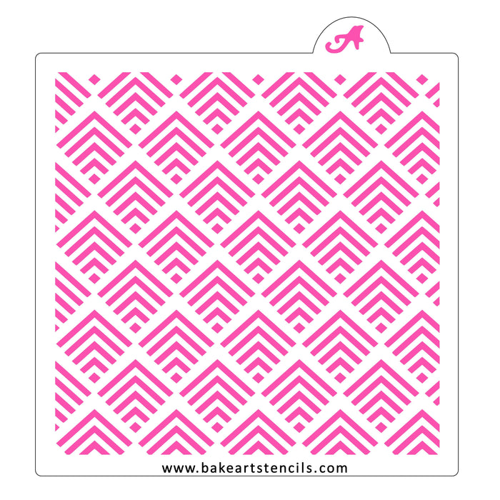 Diamonds Deco Pattern Stencil bakeartstencil