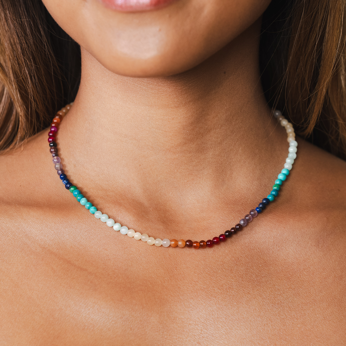 Divine Healer Healing 4mm Necklace, on neck