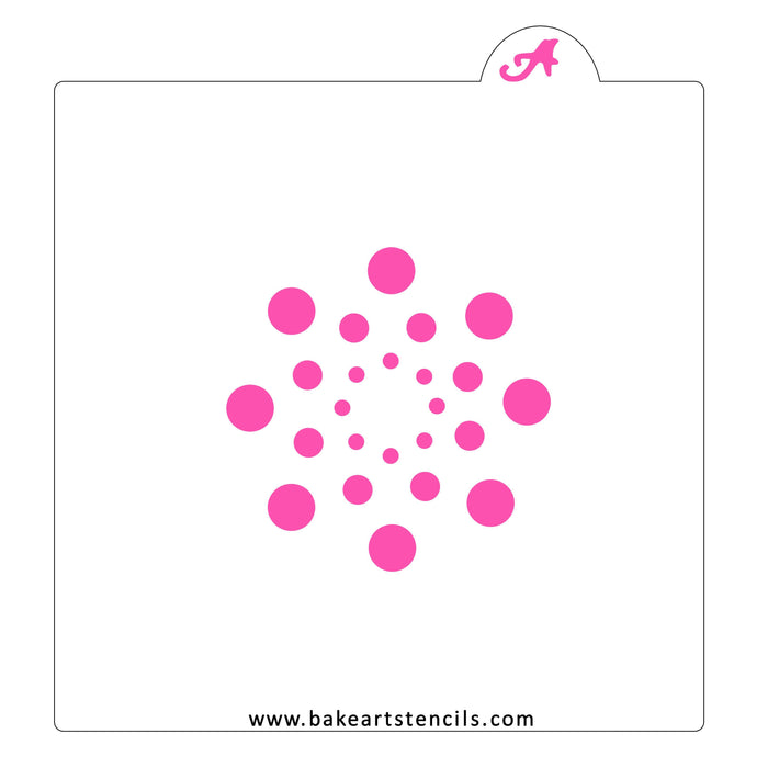 Dotted Diameter Cookie Stencil bakeartstencil