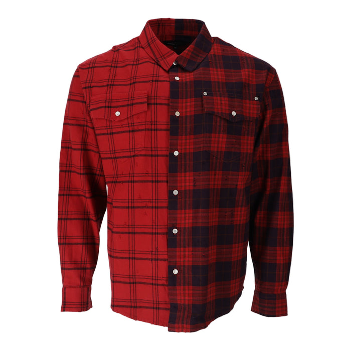Dual Long Sleeve Red Button Up Shirt