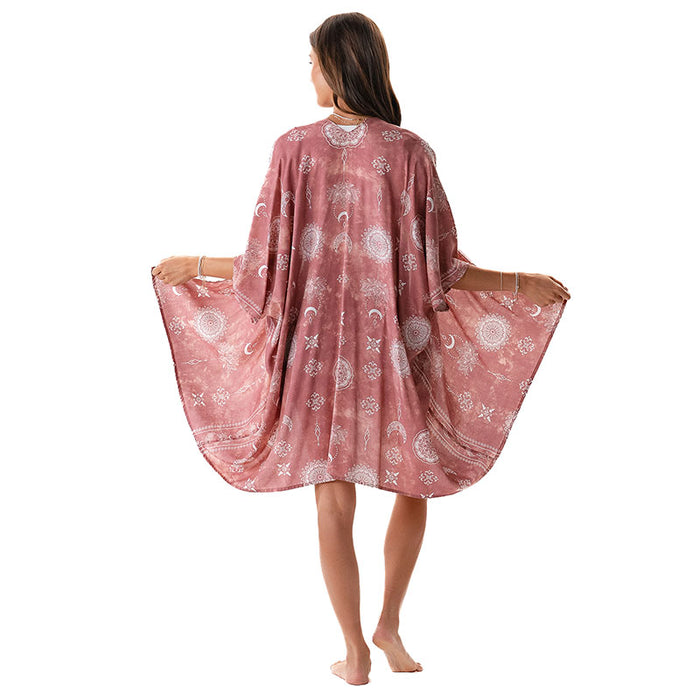 Dusty Rose Lotus Moon Kimono, back