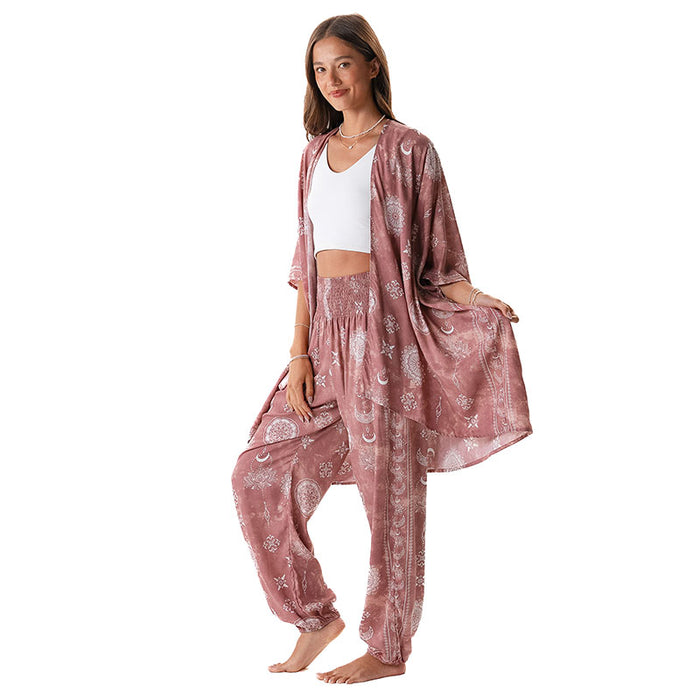 Dusty Rose Lotus Moon Lounge Set, side