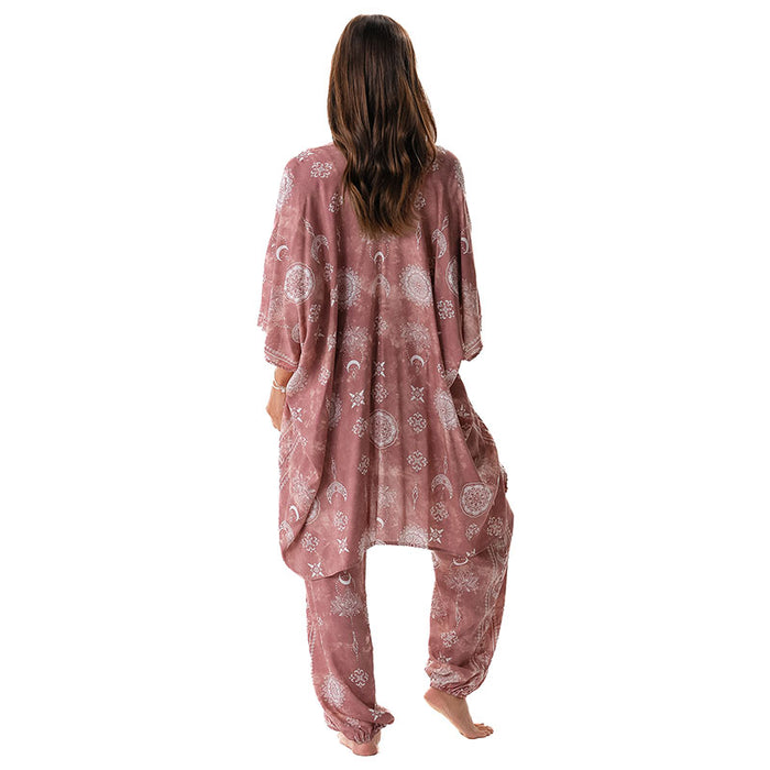 Dusty Rose Lotus Moon Lounge Set, back