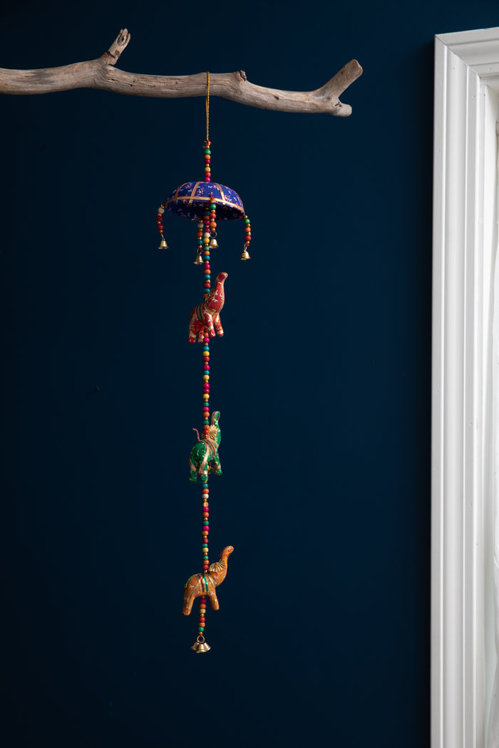 Elephant mobile in blue