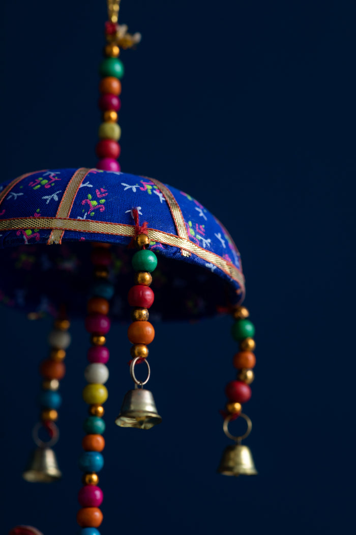 Elephant mobile in blue