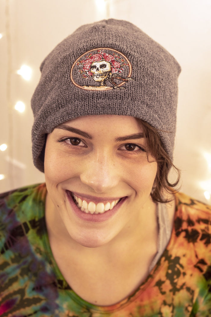 embroidered grateful dead beanie hat