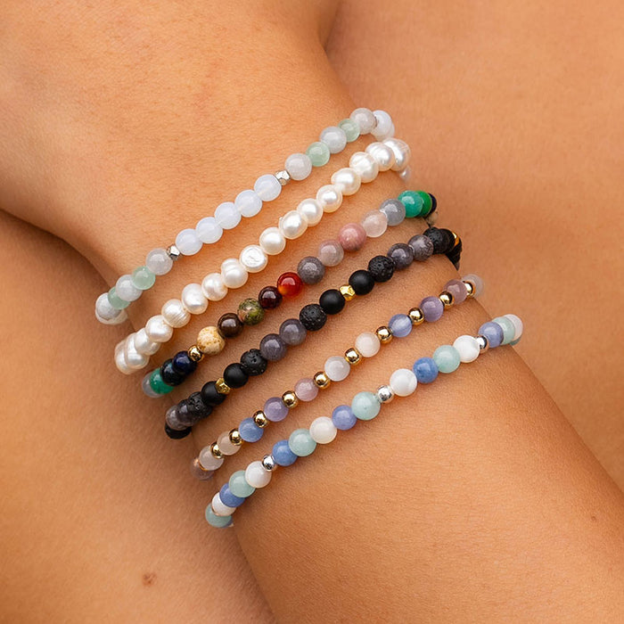 Euphoria 4mm Healing Bracelet, stacked on inner arm