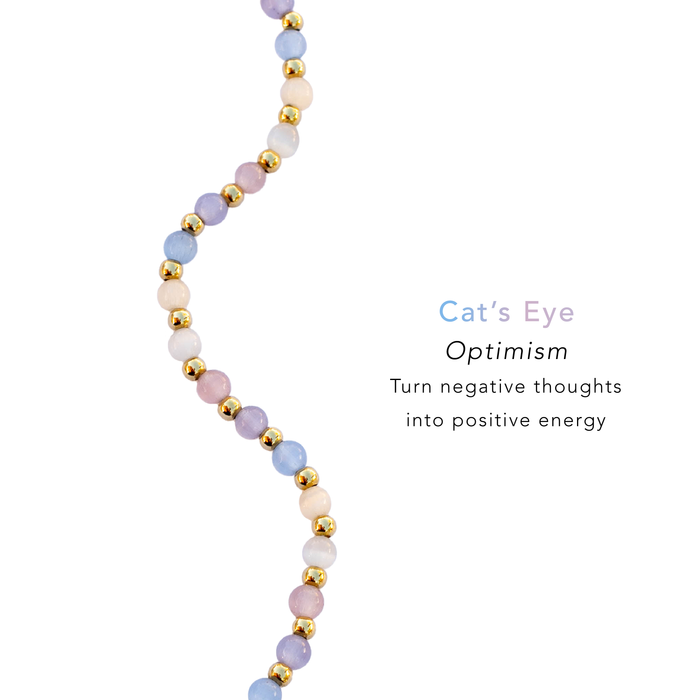 Euphoria 4mm Healing Bracelet, cat's eye bead detail
