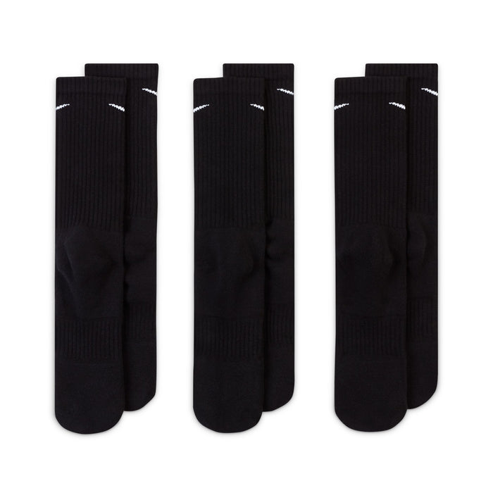 Everyday Cushioned 3 Pairs Training Crew Black Socks