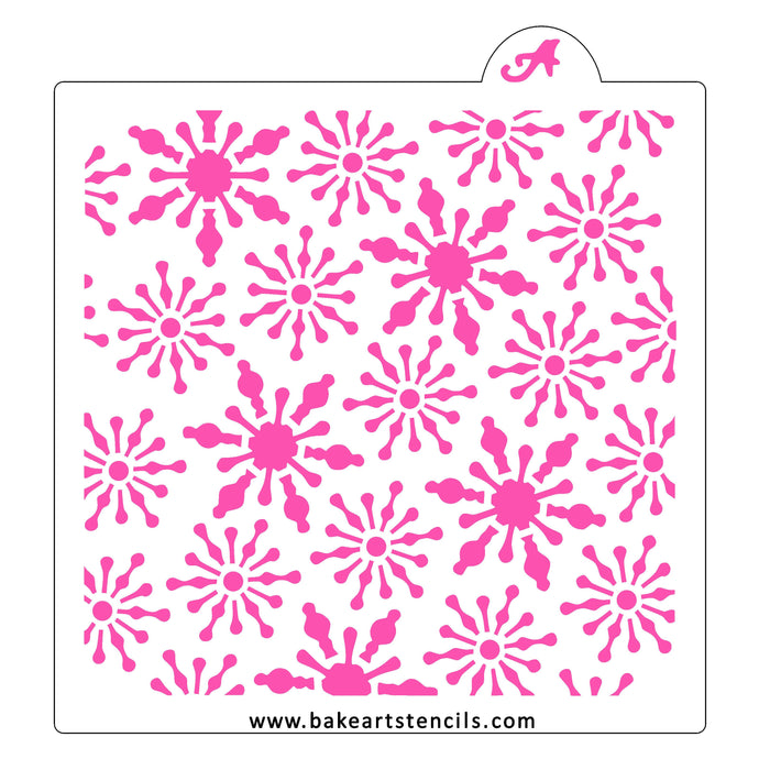 Fancy Snowflake Pattern Stencil bakeartstencil