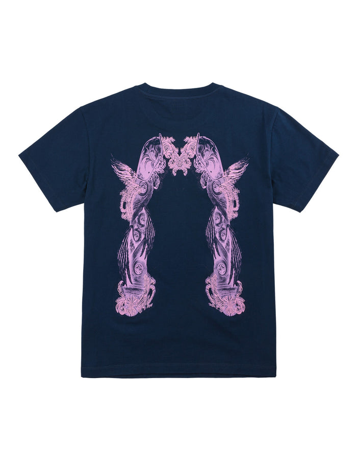 Feather Wing Daicock Print and Embroidered T-Shirt