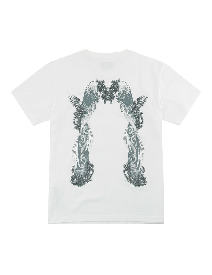 Feather Wing Daicock Print and Embroidered T-Shirt