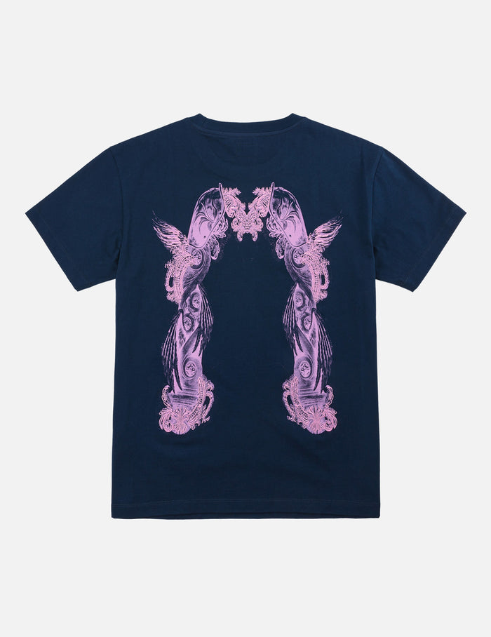 Feather Wing Daicock Print and Embroidered T-Shirt