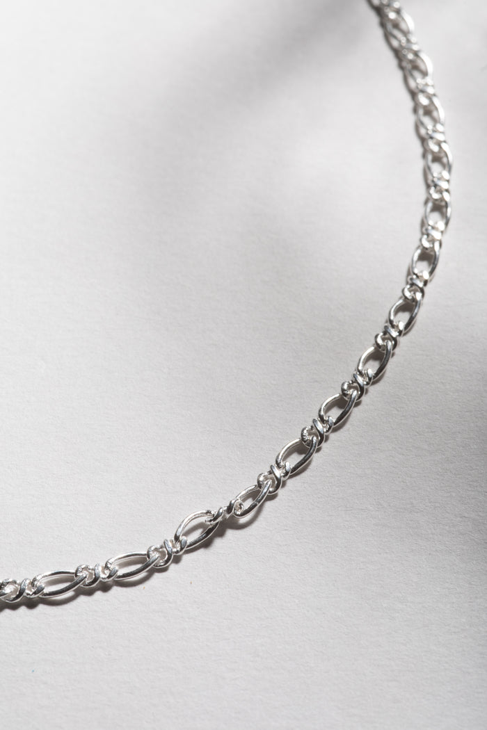 Sterling silver Figaro chain necklace classic link pattern
