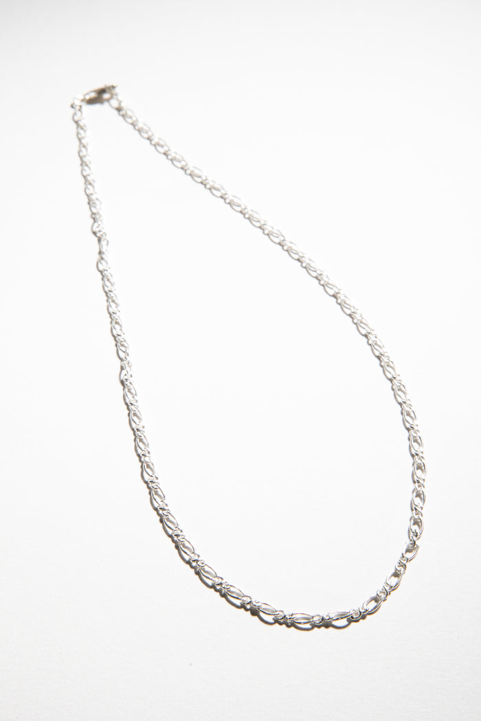 Sterling silver Figaro chain necklace classic link pattern