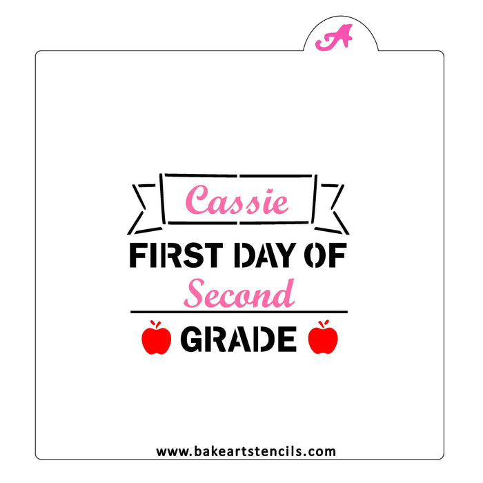 First Day of School Cookie Stencil bakeartstencil