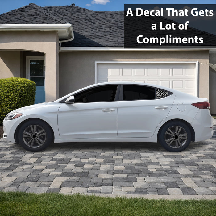 Fits Hyundai Elantra 2017-2018 Animal Leopard Cheetah Cow Window Vinyl Decal Stickers - Bogar Tech Designs
