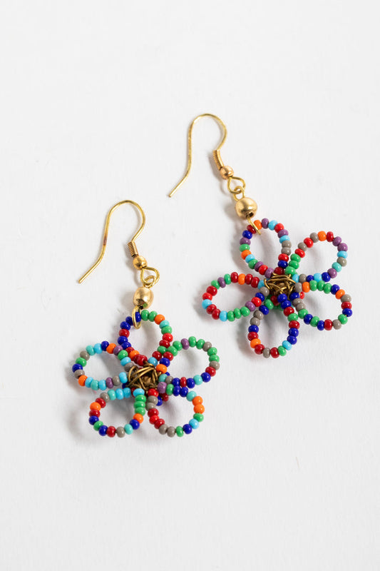 beaded flower earrings