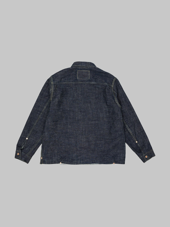 Fob factory denim pullover pocket shirt back view