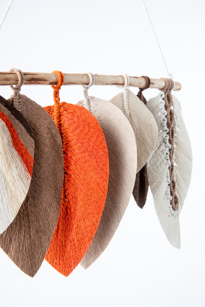 Forest foliage macrame wall hanging in brown