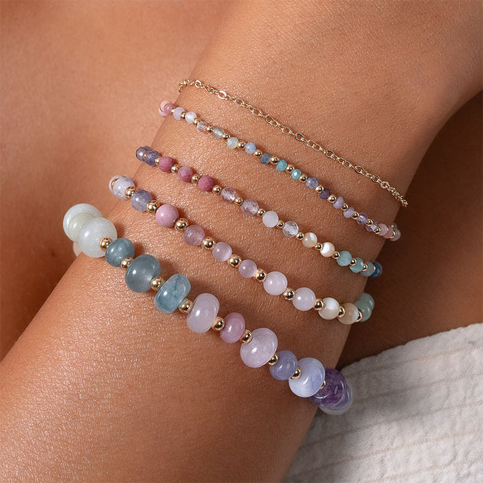 Free Spirit 2mm Healing Layered Bracelet, layered on wrist