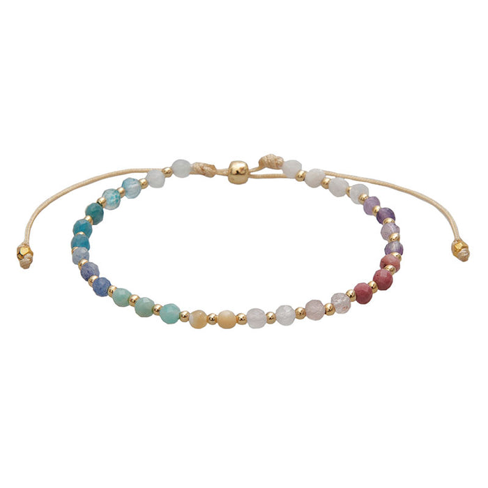 Free Spirit 3mm Healing Bracelet, flat lay cotton cord