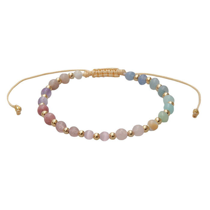 Free Spirit 4mm Healing Bracelet, flat lay pastel beads