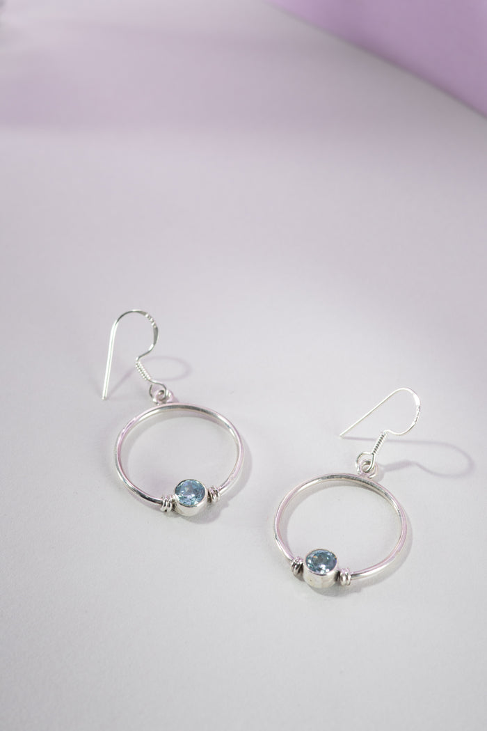 Full Circle Faceted Gemstone Earrings in Amethyst