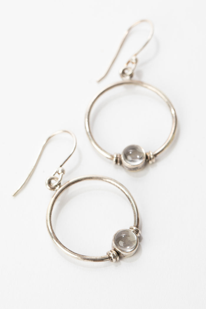 Full Circle Faceted Gemstone Earrings in Crystal