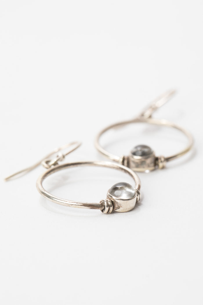 Full Circle Faceted Gemstone Earrings in Crystal