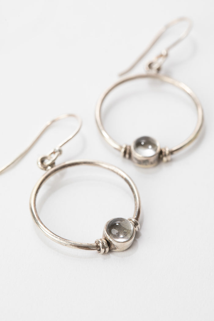 Full Circle Faceted Gemstone Earrings in Crystal